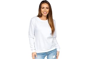 BOLF Mujer Sudadera Cerrada Básica Pulóver Suéter Blusa Jersey Sudadera de Algodón Estilo Deportivo Mix A1A