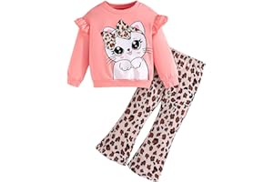 Pilipulu Bekleidungssets für Mädchen Sweatshirt+Leggings 2Pcs Kinder Mädchen Langarm Einhorn Outfits Set 92 98 104 110 116 122