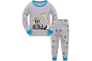 TEDD Boys’ Pyjamas, Dinosaur Long-Sleeve Two-Piece Pyjamas, Kids’ Cotton Pyjama Set, Winter, Christmas Sleepwear, Size 1–12 Years