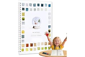 VLYX Kit de Peinture Aquarelle Set de 12 Couleurs avec Guides Thématiques Hiver pour Adultes, Ados et Enfants