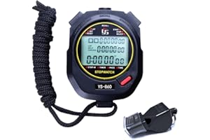 LAOPAO Cronómetro Deportes cronómetro Profesional Digital portátil 0.01 Segundo 60 Memoria Impermeable Cronómetro para Deportes al Aire Libre… Ys-860