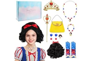 COYBTO Principessa Dress Up Accessori,Accessori Principessa Elsa con Parrucca Corona Bacchetta,Elsa Regali per Ragazze Bambina per Carnevale Halloween Cosplay Festa Compleanno