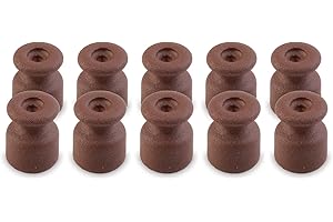 Amarcords - Fermacavo grandi con viti e tasselli. 10 isolatori vintage in porcellana colorati per installazioni di cavi treccia a parete colore CORTEN