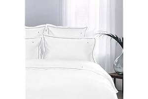 ‎TOMMY HILFIGER Tommy Hilfiger Uni pościel z makosatyny, biała, 1 poszwa na kołdrę 200 x 200 cm + 2 poszewki na poduszkę 80 x 80 cm