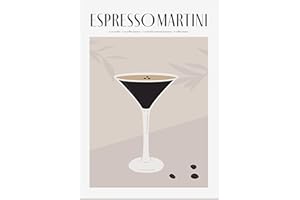 JUNOMI® Espresso Martini Poster DIN A2, cocktail, longdrink, bar, boissons, cocktail | sans cadre