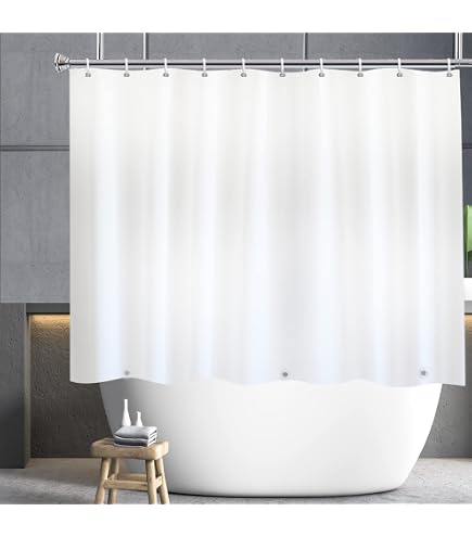 Kurzer Duschvorhang Mit Waffelmuster, 180x152 Cm – Durchsichtig Mit Fenster, Wasserdicht, Ohne Haken (12 Ringe Inkl.)