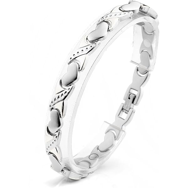 Produktbild von YINOX Damen Fußkettchen Mit Magnet – Herz-Anhänger, Edelstahl 316L