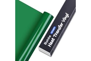 BLUSIMINE HTV Vinyl,Heat Transfer Vinyl 12" x 6ft Green HTV iron on Vinyl Roll for DIY Clothing,Logo,Hat,Fabric, Easy to Cut & Weed for Heat Vinyl Design