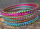 FB FunkyBuys 10x Spiral Glitter Kids/Adults Small Large Hula Hoops DIA:60cm Sporting Good Fitness Hula Hoops