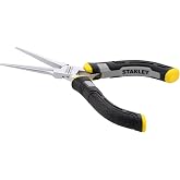 STANLEY FATMAX Extra-long nose pliers, length 150 mm, wide and ergonomic bi-material handle, Quality steel and varnished fini