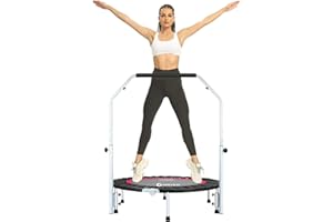 DARCHEN Mini Trampoline for Adults, Indoor Small Rebounder for Exercise Workout, Upgrade Design Springs for Safer Quieter Bounce [100 CM]