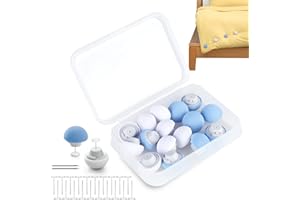 JEEZAO 16 Stück Bettdecke Clips Fixer,Bettdeckenbezug Klammer,Bettlakenhalter,Anti-Run Kick Steppbett,Wäscheklammern (Hellblau+Weiß)