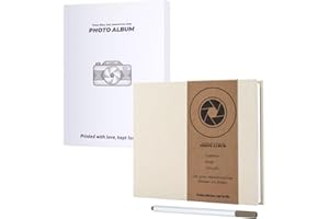 JAECU Album Photo Adhésif Scrapbooking 22x18cm, DIY Scrapbook Album Livre d'or 40 Pages avec Stylo à Bille, pour Mariage Bébé Famille Voyage (Beige)