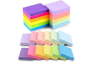 DEEPTON 12 Stück Klebezettel, Haftnotizen Klein, 50X38mm Sticky Notes, 12 Farben Selbstklebende Haftnotizzettel Klebezettel Bunt für Büro Zuhause Schule Sitzung
