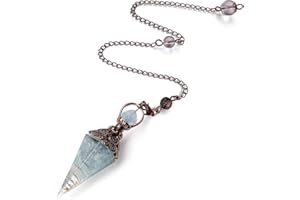 ‎AWARDSEN AWARDSEN Harz Aquamarin Pendulum Edelstein Pendel Kristall, Heilsteine Natürliches Sechseckiges Edelstein Kristall Ornamente für Hexerei Zeremonie, Wahrsagen, Reiki Heilung und Esoterik Geschenke