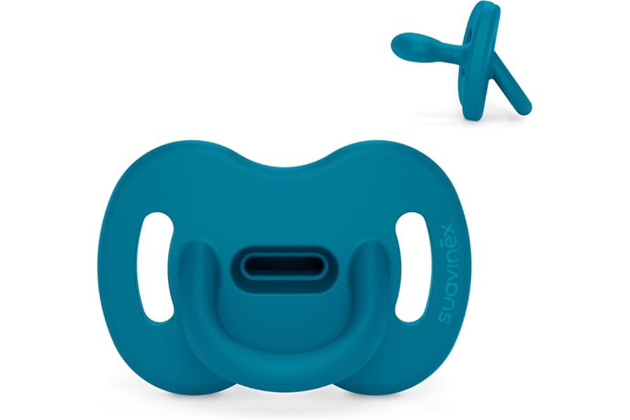 Suavinex, All-Silicone Dummy, for Babies 6/18 Months and Babies, Dummy with Physiological Teat LH Pro, Super Soft and Flexible, Ideal for Sleeping, Colour Essence, Blue