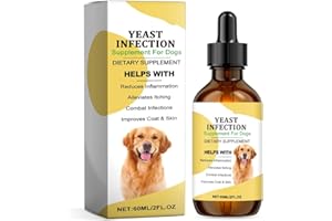 TEMVIEY Natural Yeast Infection Treatment for Dogs, Dog Itchy Skin Relief & Ear Infection Treatment, Dog Antibiotics for All Breeds and Size, Vet-Formulated Herbal 60ml