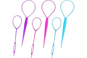 LOBVABA Lot de 6 Accessoires de Coiffure, Outil de Queue de Cheveux Coiffure accessoires Outil de Coiffure Aides à la coiffure pour chignon, twist, torsadé, pour Femmes et Filles