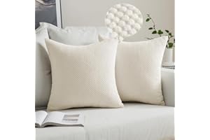 MIULEE Fundas Cojines de Sofá Funda de Almohada de Pana Cojin Rectangular Moderno Color Solido Decoracion para Habitacion Dormitorio Oficina Silla Cama Salón Terraza 2 Piezas Blanco 40x40cm