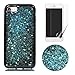 Produktbild Schutzhülle für iphone 6/iphone 6S Hülle Schwarz Silikon Glitzer Sterne mit [Display Schutz Folie] ,OYIME Glänzend Paillette Design Weich Dünn Schlank Handyhülle Tasche Stoßfest Kratzfeste Etui Glitter Star Slim Thin Bumper Cover Case and Folie für Apple iphone 6/6S - Blau