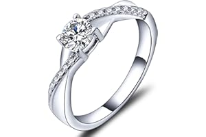 YL Bague de Fiançailles en Argent 925 Bague en Oxyde de Zirconium 5A pour Femmes