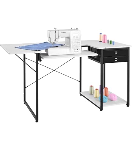 Armoire Pour Machine à Coudre Comfort 4 - Blanc Premium, Taille L (10-15 Kg) Avec Système Air-Lift Et Rangement Intégré