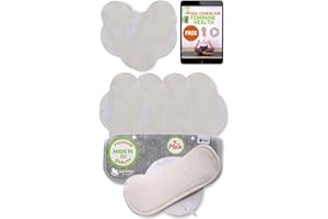 NATISSY Protèges Slip Lavables Réutilisables en Viscose Bio pour Pertes Blanches (S, x7); FABRIQUÉS en UE, Lavables à Haute T°, 100% Respirants, Protection Féminine SEULEMENT pour Usage Quotidien (Sans PUL)