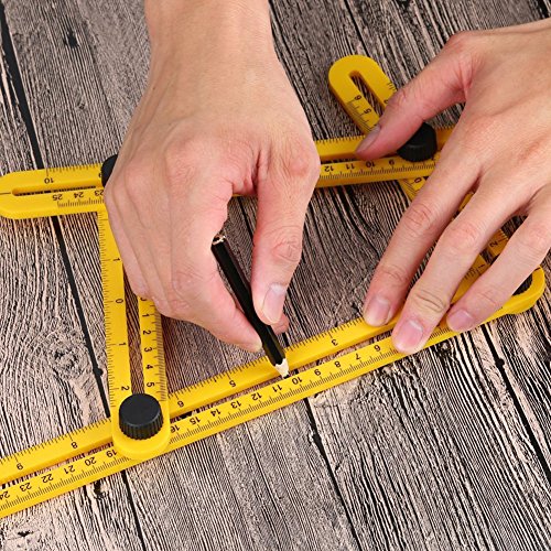 Angle izer Vorlage Werkzeug,Winkelschablone Werkzeug,General Angleizer Vorlage Lineal für Handymen Builders Handwerker (PVC) - 4