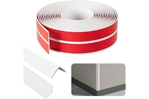 Självhäftande vägglister, 3 cm x 3 cm x 12 m, flexibelt PVC-kantskydd, självhäftande kantlister för dörrar, fönster, väggar