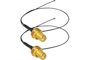 Boobrie Lot de 2 câbles WiFi MHF4 IPEX UFL IPX vers SMA femelle Mini PCI Pigtail vers SMA antenne 0,81 mm pour carte PCI WiFi routeur sans fil Mini PCI vers carte PCIE LAN sans fil WLAN 25 cm