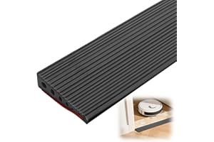 WAPASEZYAR Türschwellenrampen, 100x10x2.5CM Schwellenrampe, rutschfeste Oberfläche, Gummirampe Auffahrrampe Schwellenrampe für Rollstuhl, Kinderwagen, Rollator oder e Scooter (Schwarz, 2.5)