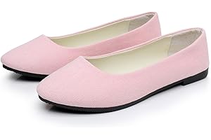 TIMWEEN Womens Lovely Ballet Flats with 26 Vibrant Colors, Ladies Indoor Outdoor Comfy Flat Shoes Pure Color Suede-Effect Upper Ballerina Pumps Portable Slip On Dolly Shoes