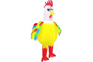 POPTREND Inflatable Chicken Costume, Blow Up Chicken Costumes for Adult Women Men Halloween Costumes Chicken Inflatable Costume for Kids Cosplay Party