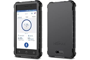 ‎MEDMAX MEDMAX Hülle für Omnipod Dash PDM (Personal Diabetes Manager), Leichte stoßfeste Anti-Rutsch Silikon Schutzhülle Cover mit erhabener Abschrägung für Omnipod Dash Gerät (Schwarz)