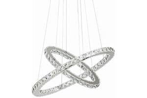 ‎NAIZY NAIZY 48W LED Kronleuchter Kreative Hängelampe Deckenleuchte Pendelleuchte für Wohnzimmer Flur Schlafzimmer Zwei Ringe (Φ: 30cm+50cm) - 48W Kaltweiß [Energieklasse A++]