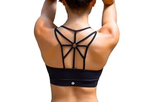 YIANNA Damski biustonosz sportowy wyściełany elastyczny oddychający bezprzewodowy biustonosz do jogi o wysokim stopniu uderzenia top