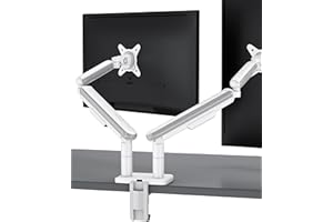 Desktronic Dual Monitor Mount, Up to 34" & 8kg, 360° Rotation, Height Adjustable, Sturdy, Easy Install, for Large Screens, Ergonomic Design, Fits All VESA 75/100 Standards