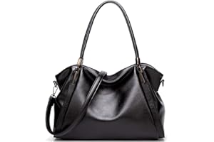 Coolives Damen Hobo Schultertasche aus PU-Leder Handtasche Elegant Umhängetasche Horizontal Henkeltasche Shopper Tasche Tote Taschen für Dame Schwarz EINWEG