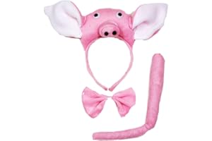 Petitebelle 3D - Fascia per capelli 3D, motivo: maiale in 3D, taglia unica, colore: rosa