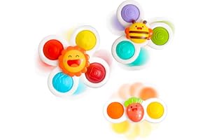Nalacal 3Pcs Suction Cup Toy For Baby 12-18 Months Spinning Sensory High Chair Toys Car Window Airplane Travel