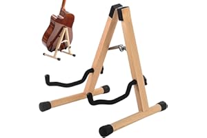 SUNOYA Supporto per chitarra in legno, supporto per chitarra acustica, supporto regolabile per basso, violoncello, ukulele