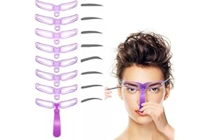 WOO GIRL 8 plantillas de cejas para principiantes, reutilizables, para cejas, 3 minutos de maquillaje (Rose)