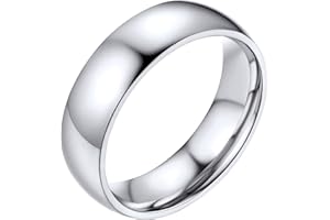 Bestyle Bagues Simples pour Hommes et Femmes 2mm/4mm/6mm/8mm de Large Style Confortable Acier Inoxydable Bague Anneaux Business Quotidienne Punk nom personnalisé Cadeau Souvenir Taille 54-67