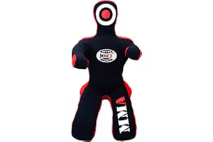 MNEX PRO FIGHTING LIMITED MNEX Pro Fighting MMA Grappling Dummy, Training Punching Bag, Blue and Black with Target, Martial Arts Practice Equipment Un-filled