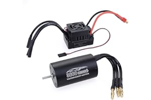 DollaTek 3660 Impermeabile 4Pole 3.175mm Motore per auto senza spazzole RC senza rilevamento + 60A ESC per modelli di veicoli 1/8/10-3300KV