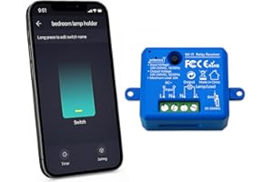 LoraTap Interruttore Smart WiFi, Modulo Controllo a Distanza con Telefono, Tuya Smart Life App per iOS e Android, Relè Wireless Compatibile con Alexa, 10A/2500W