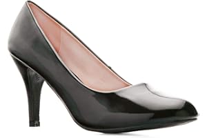 Andrés Machado - Élégants Escarpins rétro pour Femme/Adolescent pour l´été et l´Hiver - AM422 - Bout Arrondi - Talons Moyens Fins - Tailles 32 à 46 EU