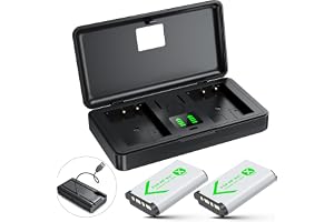 NP-BX1 (1 240 mAh) batteri (2-pack) set, digitalkameratillbehörssats för Sony litiumjon ersättningsbatterier ZV1, ZV1F, ZV-1F, RX100 VII (II/III/IV/VA), HX400/300/50R, uppladdningsbart extra