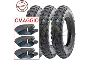 Union Tris 3 Reifen + 3 Luftkammern Cross 100/90-10 für Piaggio Ape 50 MINICROSS Mini Moto Scooter TASSELLATI 6PR TT GOMME COPERTONI