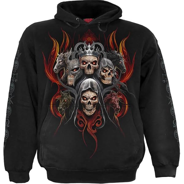 Felpa Con Cappuccio Spiral - Witch’s Brew — Stampata Davanti/dietro, Stile Rock E Horror